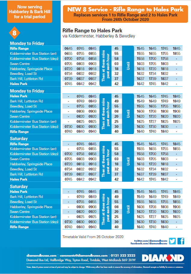 Diamond Buses create a New Bus Route for Kidderminster and Bewdley